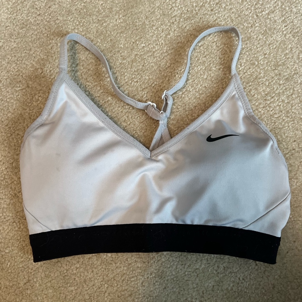 Nike Women's White and Black Sports Bra